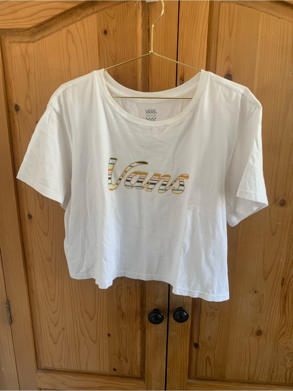 Vans White crop Tee with printed Logo
